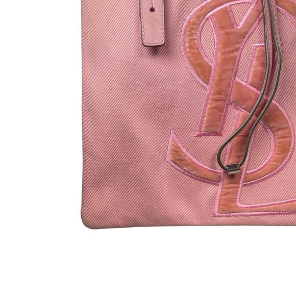 SOLD Yves Saint Laurent Vintage Tote Pink Canvas Bag - Picture 6 of 16